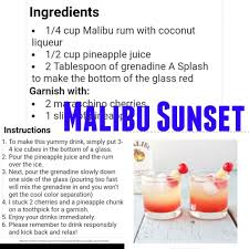 Malibu summer sunset cocktail recipe. Malibu Sunset Malibu Sunset Malibu Mixed Drinks Malibu Cocktails