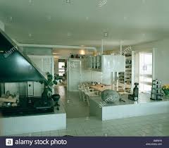 modern split level kitchen dining