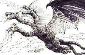 Truly, a titan forged in fire. King Ghidorah Aka Ghidrah The Three Headed Monster In Stephen Bissette S Sold Art Gallery Nfs Comic Art Gallery Room