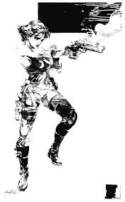 Meryl Black White Characters Art Metal Gear Solid Metal Gear Metal Gear Rising Gear Art