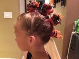 Beautiful and sexy space buns. Spider Bun Hawk For Crazy Hair Day We Had Crazy Hair Day In Halloween So We Had To Tie It All In Together Holiday Hairstyles Crazy Hair Hair Styles