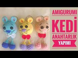Amigurumi Kedi Anahtarlik Yapimi Amigrumi Kitty Keychain Tutorial Eng Subs On Youtube 2020 Amigurumi Kedi Orme Bebekler