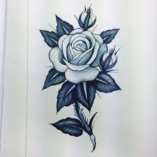 Black And Grey Or Colour Blue Rose Tattoos Rose Tattoo Design Traditional Rose Tattoos