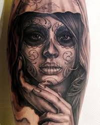 50 Drop Dead Gorgeous Santa Muerte Tattoos Tattoos Gallery Sugar Skull Tattoos Grey Tattoo