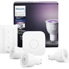 szett philips hue starter kit 3 x gu10 6 5 w bridge dimmer rgb cct dimmelheto philips hue lights hue philips hue lights