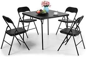 New Jaxpety 5 Piece Folding Table And Chairs Set Multipurpose Kitchen Dining Games Table Set 1 Table 4 Chair Folding Table Card Table And Chairs Card Table Set
