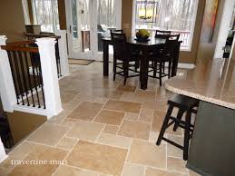 It needs to be durable, appealing and really easy to clean. Walnut Brushed Chiseled Travertine Tile Flooring Tiles American Traditional Dining Room Detroit By Travertine Mart Houzz