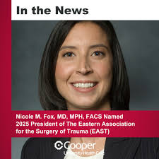 Congratulations to Nicole M. Fox, MD, MPH, FACS, who was recently named  President of The Eastern Association for the Surgery of Trauma (EAST)! Dr.  Fox is a pediatric trauma surgeon and serves
