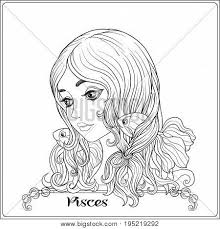 Astrology adult coloring book for scorpio: Pisces Young Vector Photo Free Trial Bigstock