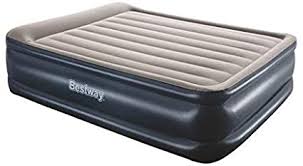 Amazon Com Bestway Tritech Queen Airbed 22 Inflatable Blow Up Air Mattress With Built In Ac Pump Elevated Comfort Sports Outdoors
