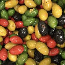 Italian Mix Cerignola Olives Green Black Red Teitel Brothers Cerignola Olive Olive Green