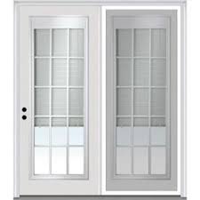 Mmi Door Internal Mini Blinds 72 In X 80 In Blinds Between The Glass Fiberglass Right Hand Inswing Double Door Center Hinged Patio Door With Screen Lowes Com Hinged Patio Doors Patio Doors Mmi Door