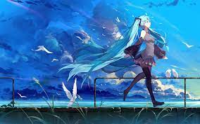 Download Wallpapers Hatsune Miku Birds Manga Anime Characters Vocaloid Hd Anime Wallpapers Hatsune Miku Anime Wallpaper