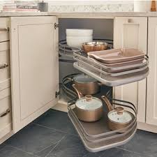 Grace your living space with the clean, luxurious look of the lauren buffet kitchen cabinet, a modern and contemporary inspired design that's as functional as it is chic and timeless. The Cloud Fog Series Two Tier Contempo Blind Corner Organizer Featuring Flat Wire In Orion Gray By Rev A Shelf Kitchensource Com