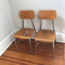 Vintage Wood Metal School Chairs Child Size Heywood Etsy Vintage School Chairs School Chairs Chair