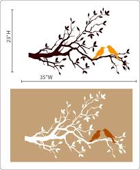 Bird On Tree Branch Stencil Tree Bird Stencil Our Patterns Come With Vibrant Colors And Designs So You Can Get With Images Art Wall Kids Vinyl Wall Art Bird Stencil