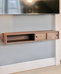 Floating Media Console Table With Sliding Doors In Solid Etsy In 2020 Floating Media Console Media Console Table Media Console
