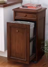 Mobile Waste Bin Grandin Road Kitchen Trash Cans Wood Storage Cabinets Trash Bins