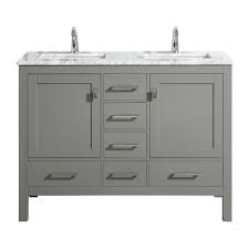 The console style is especially easy to find in this depth. Eviva London 48 X 18 Transitional Gray Bathroom Vanity With White Carrara Marble And Double Porcelain Sinks Decors Us