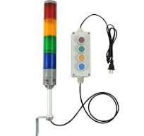 YASONG 4-Tier LED Industrial Signal Andon Stack Tower Light Sound Optional,  Flash/Steady, Self-Locking Switch