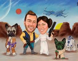 Star Wars Custom Caricature Caricature Gift Hand Drawn Etsy Caricature Funny Drawings How To Draw Hands