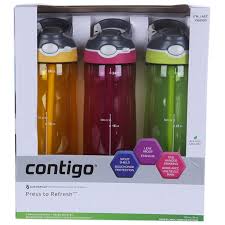 3 X Contigo Autospout Ashland Water Bottles 709ml Yellow Pink Green Auction Graysonline Australia