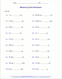 metric measuring units worksheets