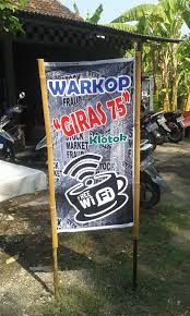 Download contoh spanduk warung kopi cdr karyaku download contoh spanduk warung kopi format cdr nah sobat kasima grafika selain melayani cetak spanduk banner baliho atau stiker kami juga selalu desain banner warung kopi free wifi desain ratuseo com sumber : Warkop Giras 75 Klotok Free Wifi Home Facebook