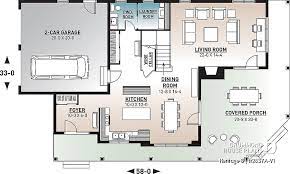 Home floor plans, craftsman homes, country homes, ranch homes House Plan 4 Bedrooms 2 5 Bathrooms Garage 2837a V1 Drummond House Plans