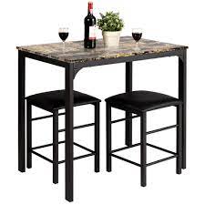 Find counter height table sets at wayfair. Costway 3 Pcs Counter Height Dining Set Faux Marble Table 2 Chairs Kitchen Bar Furniture Walmart Canada