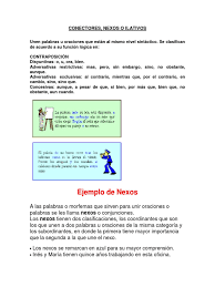 Los denominados conectores en inglés. Conectores Palabra Oracion Linguistica