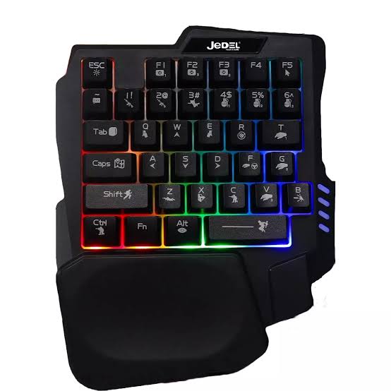 JEDEL K601 One-Handed Gaming Keyboard – 35 Keys, RGB Backlit, Ergonomic  Wrist Rest | HardwareMarket