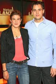 Daniela Widmer und David Och bei der Aufzeichnung der ZDF-Talkshow Markus  Lanz im Studio