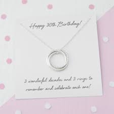 You could, for example, buy a newspaper book that is specially bound, containing a copy of a newspaper from the recipient's date of birth as well as selected headlines from the year in which they were born. 30th Birthday Gift For Daughter 30th Birthday Ideas 30th Birthday Gift For Her 3 Rings For 3 Decades Beaded Russian Ring Necklace