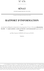Vers Une Alimentation Durable Un Enjeu Sanitaire Social Territorial Et Environnemental Majeur Pour La France
