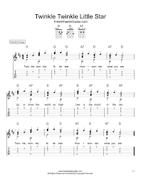 The first note you have to play is a d. Twinkle Twinkle Little Star Tab Sheet Music Freewheelinguitar Com