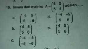 Misalnya saja jika nama matriksnya adalah matriks b. Invers Matriks A Adalah Brainly Co Id