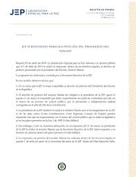 Jul 25, 2021 · la comisión nacional del servicio civil cnsc es un órgano autónomo e independiente, del más alto nivel en la estructura del estado colombiano, con personería jurídica, autonomía administrativa, patrimonial y técnica, y no hace parte de ninguna de las ramas del poder público. Jurisdiccion Especial Para La Paz Ø¹Ù„Ù‰ ØªÙˆÙŠØªØ± En Ese Sentido Debemos Aclarar Que 1 No Es Cierto Que La Jep No Haya Respondido Al Derecho De Peticion Del Presidente Del Senado De
