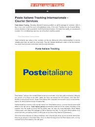 Get poste italiane updates with aftership mobile app. Poste Italian E Tracking Poste Italiane Tracking Internazionale Poste Italiane Tracking Number Mail Courier