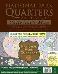 Whitman deluxe edition national park quarters folder, 2010 2021, 60 openings, single mint. 9780794830557 He Harris National Park Quarters Traditional Collector Map
