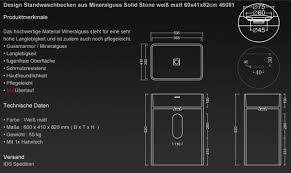 Facebook gives people the power to share and makes the world. Www Lux Aqua De Rechteckig Freistehend Mineralguss Waschbecken Waschtisch Weiss Matt 46081