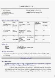 How to write a ca. M Tech Fresher Resume Format