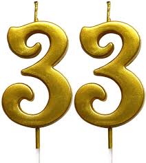 Buy MAGJUCHE Gold 33rd Birthday Numeral Candle, Number 33 Cake Topper  Candles Party Decoration for Women or Men Online in Paraguay. B07SYW758V