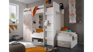Steens for kids kinderbett, hochbett, inkl. Hochbett Maxi Kinder Etagenbett In Weiss Und Sandeiche 90x200