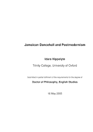 PDF) Jamaican dancehall and postmodernism 