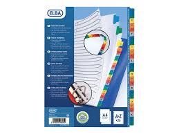 Elba Strongline Intercalaire 26 Positions A A Z A4 Carte Blanche Pas Cher Bureau Vallee
