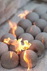 Fireballs can be used in your indoor fireplace or outdoor fire pit, so you're definitely going to want to grab a set for both. Concrete Ceramic Fire Balls The Modern Alternative You Need For Your Gas Fireplace The Savvy Heart Interior Design Decor And Diy