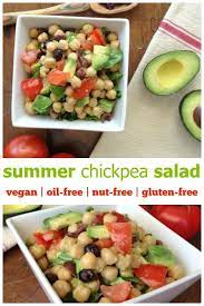 Summer Chickpea Salad Vegan Gluten Free Oil Free Nut Free Recipe Vegan Salad Recipes Whole Food Recipes Chickpea Salad
