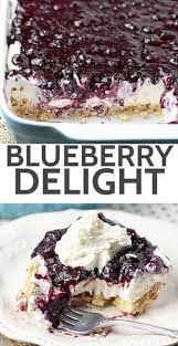 Creamy No Bake Blueberry Delight Recipe Di 2020 Resep Makanan Penutup Hidangan Penutup Memanggang Kue