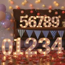 Marquee lights have been popping up all over the place lately, and while they may look super intimidating to diy they absolutely are not. Creative Led Light 1 9 Numbers For Birthday Wedding Party Diy Wall Decoration Marquee Lights Lamp Home Culb Outdoor Decorative Letters Numbers Aliexpress